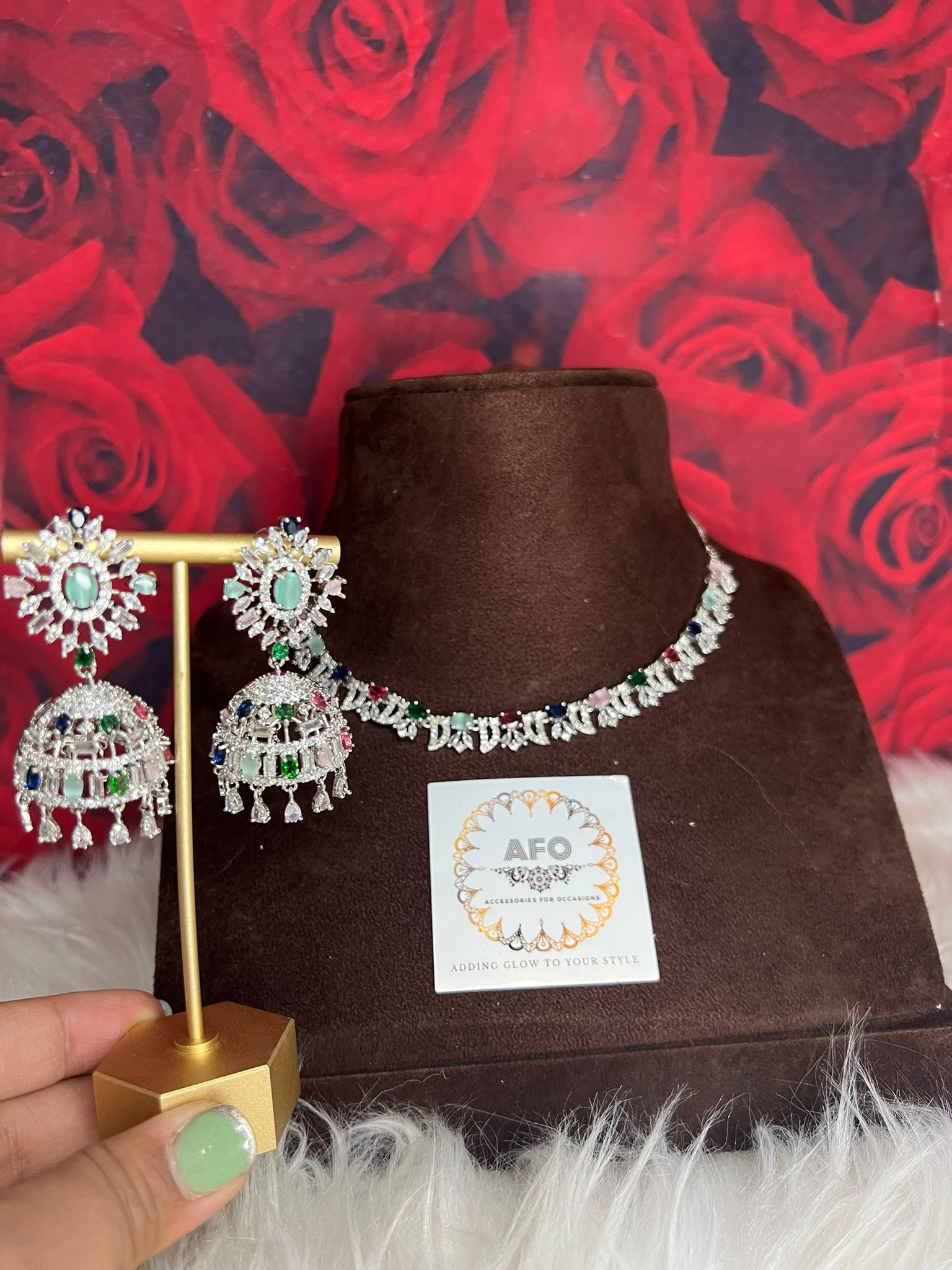 SILVER JHUMKI SET